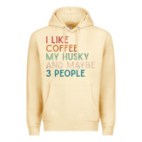 Pina Colada siberian husky dog i like coffee my husky and maybe 3 people vintage d Premium Hoodie - linhVisuals