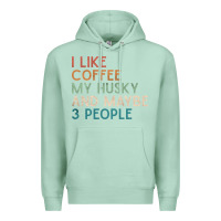 Seafoam siberian husky dog i like coffee my husky and maybe 3 people vintage d Premium Hoodie - linhVisuals