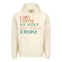 Tofu siberian husky dog i like coffee my husky and maybe 3 people vintage d Premium Hoodie - linhVisuals