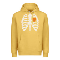 Antique Gold skeleton rib case orange pumpkin heart vintage halloween anatomy costu Premium Hoodie - linhVisuals