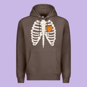 Skeleton Rib Case Orange Pumpkin Heart Vintage Halloween Anatomy Costu Premium Hoodie Designed By Linhvisuals