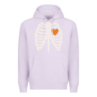 Lilac skeleton rib case orange pumpkin heart vintage halloween anatomy costu Premium Hoodie - linhVisuals