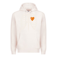 Pale Pink skeleton rib case orange pumpkin heart vintage halloween anatomy costu Premium Hoodie - linhVisuals