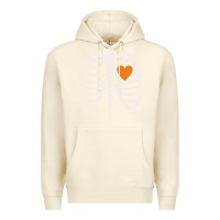 Sandshell skeleton rib case orange pumpkin heart vintage halloween anatomy costu Premium Hoodie - linhVisuals