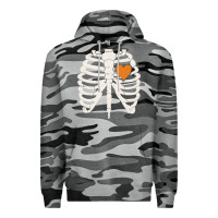 Slate Camo skeleton rib case orange pumpkin heart vintage halloween anatomy costu Premium Hoodie - linhVisuals