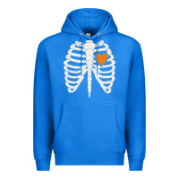 True Royal skeleton rib case orange pumpkin heart vintage halloween anatomy costu Premium Hoodie - linhVisuals