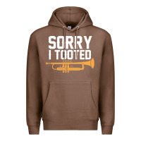 Chestnut sorry i tooted funny trumpet player pun gift sarcastic humor quote Premium Hoodie - linhVisuals