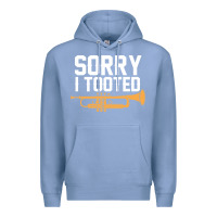 Colony Blue sorry i tooted funny trumpet player pun gift sarcastic humor quote Premium Hoodie - linhVisuals