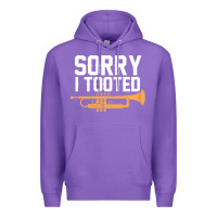 Purple sorry i tooted funny trumpet player pun gift sarcastic humor quote Premium Hoodie - linhVisuals