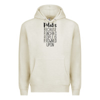 Oatmeal Heather pilates because punching people is frowned upon t shirt Premium Hoodie - linhVisuals