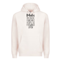 Pale Pink pilates because punching people is frowned upon t shirt Premium Hoodie - linhVisuals