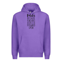 Purple pilates because punching people is frowned upon t shirt Premium Hoodie - linhVisuals