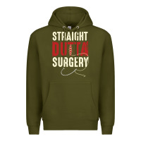 Army Green straight outta surgery funny get well soon gifts post surgery supporti Premium Hoodie - linhVisuals