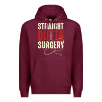 Burgundy straight outta surgery funny get well soon gifts post surgery supporti Premium Hoodie - linhVisuals