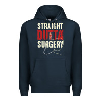 Navy straight outta surgery funny get well soon gifts post surgery supporti Premium Hoodie - linhVisuals