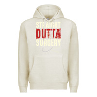 Oatmeal Heather straight outta surgery funny get well soon gifts post surgery supporti Premium Hoodie - linhVisuals