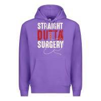 Purple straight outta surgery funny get well soon gifts post surgery supporti Premium Hoodie - linhVisuals