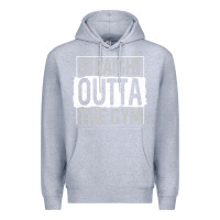 Heather Grey straight outta the gym Premium Hoodie - linhVisuals
