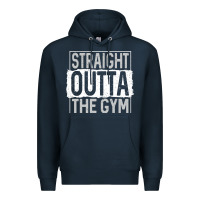 Navy straight outta the gym Premium Hoodie - linhVisuals
