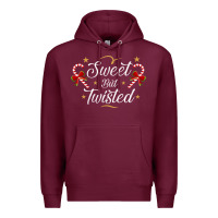 Burgundy sweet but twisted candy cane christmas humor funny and cute gifts for Premium Hoodie - linhVisuals