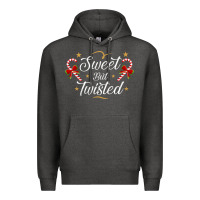 Charcoal Heather sweet but twisted candy cane christmas humor funny and cute gifts for Premium Hoodie - linhVisuals