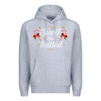 Heather Grey sweet but twisted candy cane christmas humor funny and cute gifts for Premium Hoodie - linhVisuals
