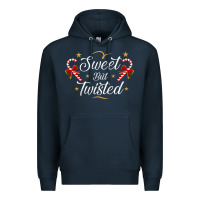 Navy sweet but twisted candy cane christmas humor funny and cute gifts for Premium Hoodie - linhVisuals