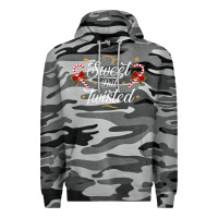 Slate Camo sweet but twisted candy cane christmas humor funny and cute gifts for Premium Hoodie - linhVisuals