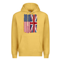 Antique Gold united states with united kingdom flag mix us and uk union jack Premium Hoodie - linhVisuals