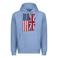 Colony Blue united states with united kingdom flag mix us and uk union jack Premium Hoodie - linhVisuals