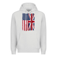 Dove Grey united states with united kingdom flag mix us and uk union jack Premium Hoodie - linhVisuals