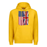 Lemon united states with united kingdom flag mix us and uk union jack Premium Hoodie - linhVisuals