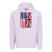 Lilac united states with united kingdom flag mix us and uk union jack Premium Hoodie - linhVisuals
