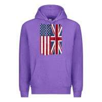 Purple united states with united kingdom flag mix us and uk union jack Premium Hoodie - linhVisuals