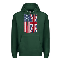 Sports Green united states with united kingdom flag mix us and uk union jack Premium Hoodie - linhVisuals