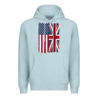 Blue Mist united states with united kingdom flag mix us and uk union jack Premium Hoodie - linhVisuals