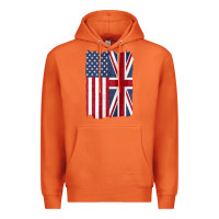 Carrot united states with united kingdom flag mix us and uk union jack Premium Hoodie - linhVisuals