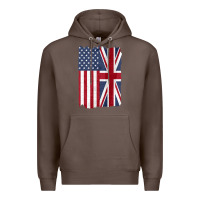 Coffee united states with united kingdom flag mix us and uk union jack Premium Hoodie - linhVisuals