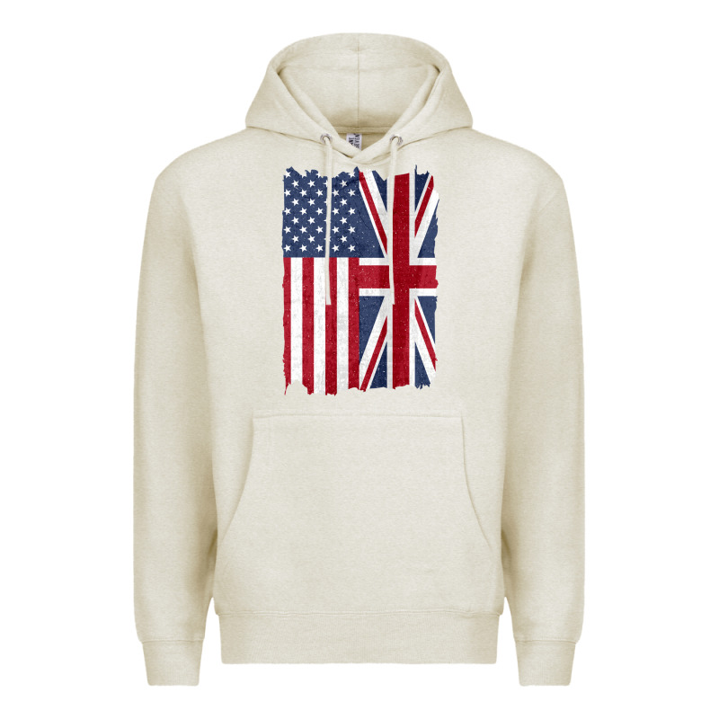 United States With United Kingdom Flag Mix Us And Uk Union Jack Premium Hoodie by linhVisuals | Teevron