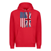 Red united states with united kingdom flag mix us and uk union jack Premium Hoodie - linhVisuals