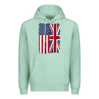 Seafoam united states with united kingdom flag mix us and uk union jack Premium Hoodie - linhVisuals