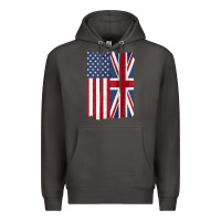Smoke united states with united kingdom flag mix us and uk union jack Premium Hoodie - linhVisuals
