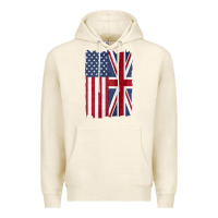 Tofu united states with united kingdom flag mix us and uk union jack Premium Hoodie - linhVisuals
