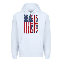 White united states with united kingdom flag mix us and uk union jack Premium Hoodie - linhVisuals