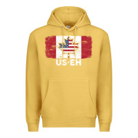 Antique Gold us eh american canadian flag canada day leaf with usa flag inside Premium Hoodie - linhVisuals