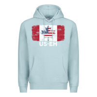 Blue Mist us eh american canadian flag canada day leaf with usa flag inside Premium Hoodie - linhVisuals