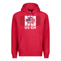 Cardinal us eh american canadian flag canada day leaf with usa flag inside Premium Hoodie - linhVisuals
