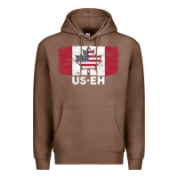Chestnut us eh american canadian flag canada day leaf with usa flag inside Premium Hoodie - linhVisuals
