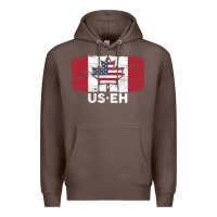 Coffee us eh american canadian flag canada day leaf with usa flag inside Premium Hoodie - linhVisuals