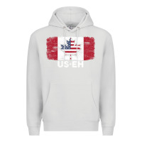 Dove Grey us eh american canadian flag canada day leaf with usa flag inside Premium Hoodie - linhVisuals